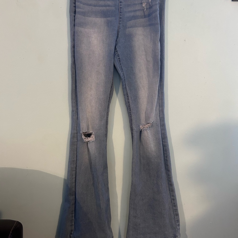 True Craft Blue Flare Wide Leg Jeans